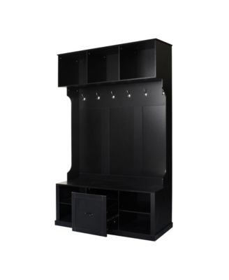 Hall Tree with Bench, Hooks & Drawer - 57"