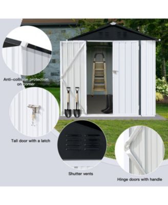 Outdoor storage sheds 4FTx6FT Apex roof White+Black