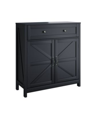 Farmhouse Buffet Cabinet with Barn Door - Black