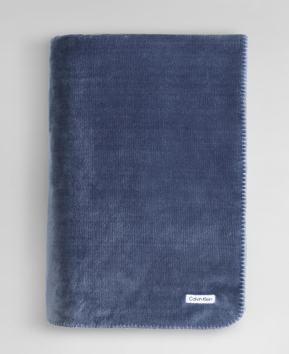 Calvin Klein Modern Solid Reversible Blanket, Twin In Blue
