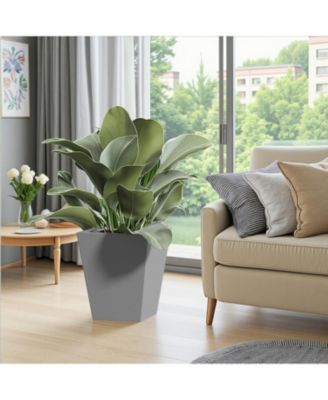 18" Metal Tapered Planter - Outdoor/Indoor Garden Pot