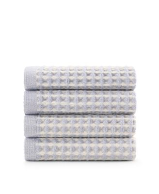 Yarn Dyed Waffle Unbleached Cotton Washcloth Set, 13" x 13"