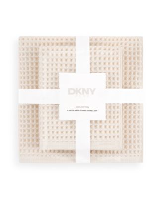 Yarn Dyed Waffle Unbleached Cotton Bath Towel Set