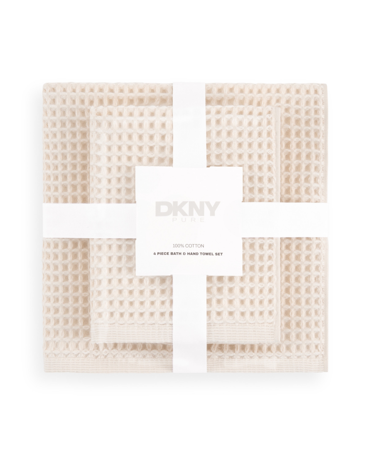 Dkny Pure Yarn Dyed Waffle Cotton Bath And Hand Towel 4-piece Set