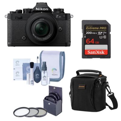 Z fc DX-Format Mirrorless Camera with NIKKOR Z DX 16-50mm f/3.5-6.3 VR Lens, Black with Candisk PRO 64GB, Alpine 120, Pro Optic Filter Kit,ProOp