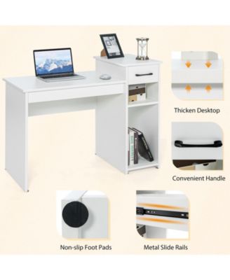 Compact Computer Desk with Drawer and CPU Stand