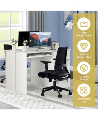 Wooden Computer Desk with CPU Stand