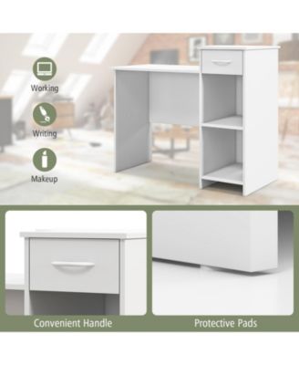 Computer Desk Modern Laptop PC Desk with Adjustable Shelf and Cable Hole