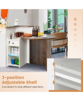 Front Reception Office Desk with Open Shelf and Lockable Drawer