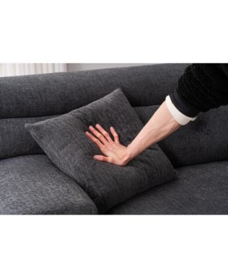 Streamdale Gray 4-Seater Compression Sofa with Pillows