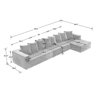 Streamdale Modern Chenille Modular Sofa with Versatile Design