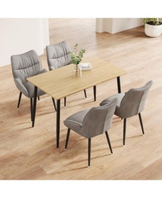 Modern 4-Piece Wood Grain Dining Set