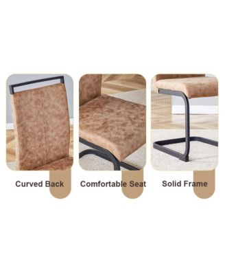 Industrial Walnut Table with 8 Brown Tech Fabric Chairs