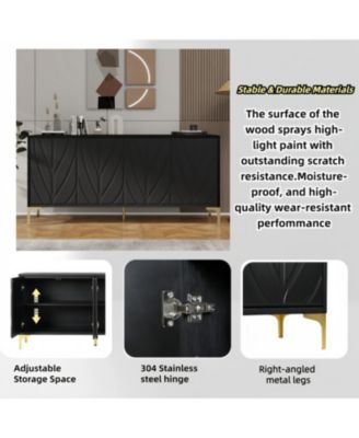 Modern Black Sideboard Buffet Cabinet - 60"