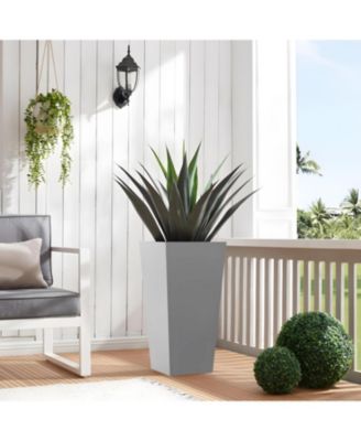 25" Metal Tapered Planter - Outdoor/Indoor Garden Pot