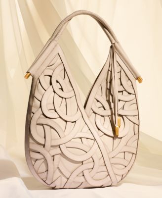 Baldwin Woven Leather Floral Shoulder Bag