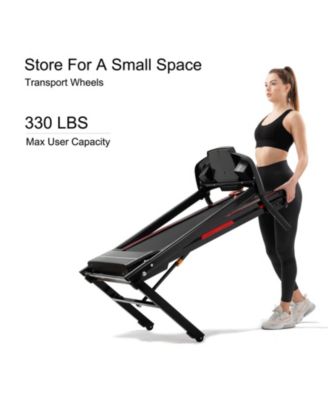 Electric Folding Treadmills for Running Walking with 12 Preset Programs，3.5HP Portable Foldable with Incline