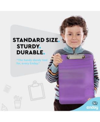 Plastic Clipboard Standard Size Pink, Translucent Low Profile Clip Board, Hangable Clipboard, 12.7” x 9”, Holds 100 Sheets, 1 Pc - by Enday