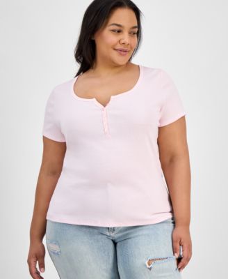 Trendy Plus Size Henley Top