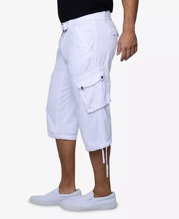 Men's Belted Below Knee Long Cargo Shorts - thumbnail 3