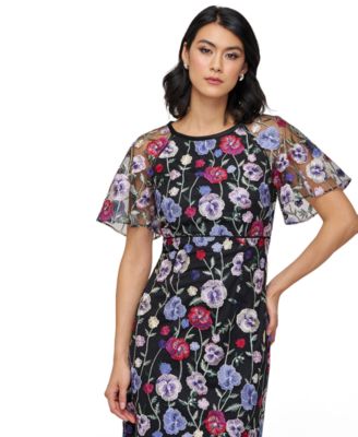 Women's Embellished Short-Sleeve Midi Dress