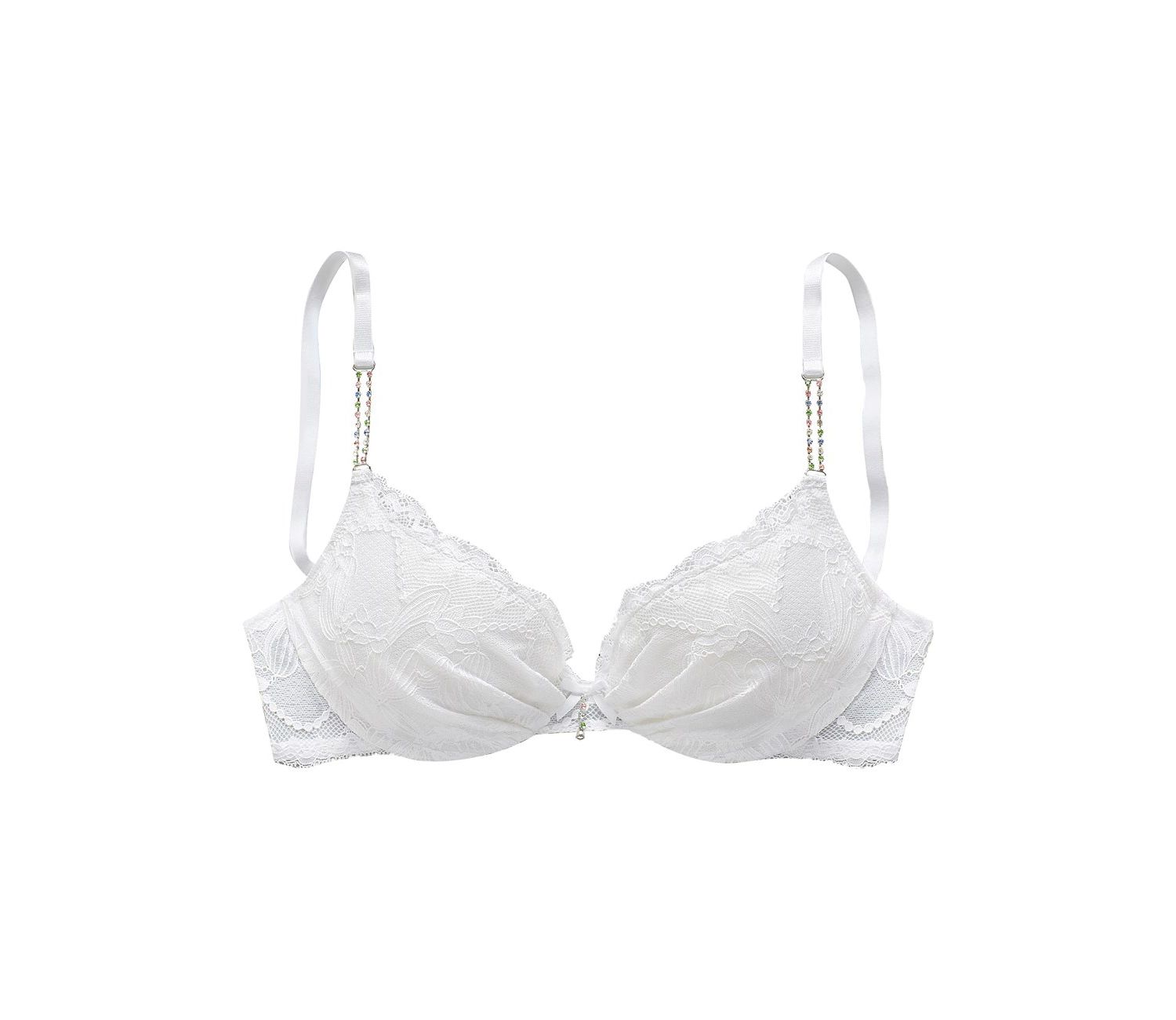 Women's Rhinestone Lace Underwire Push-Up Bra