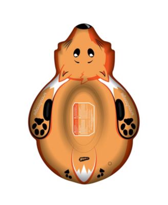 Winter Single Rider Snow Tube, 44" Inflatable Animal Sled, Outdoor Snow Toys with Two Handle