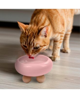 Elevated Bubble Shaped Stoneware Elevated Pet Bowl, Raised Ceramic Food & Water Dish for Dogs and Cats