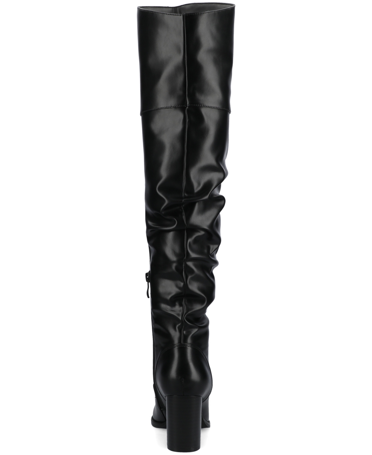 Journee Collection Women's Kaison Stacked Heel Over The Knee Boots In Black