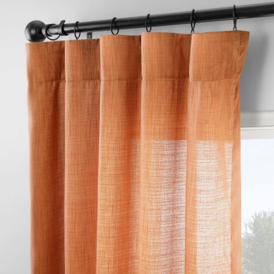 Rustic Weave Linen Curtains (2 Panels) Sheer Window Curtains Panel Set, Rod Pocket Curtains, 50 inches Wide Linen