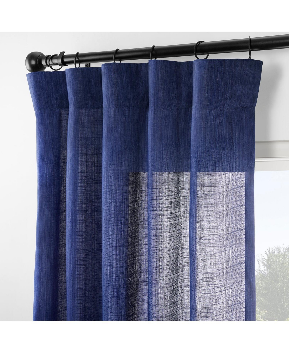 Half Price Drapes Orange Rustic Linen Weave Curtain
