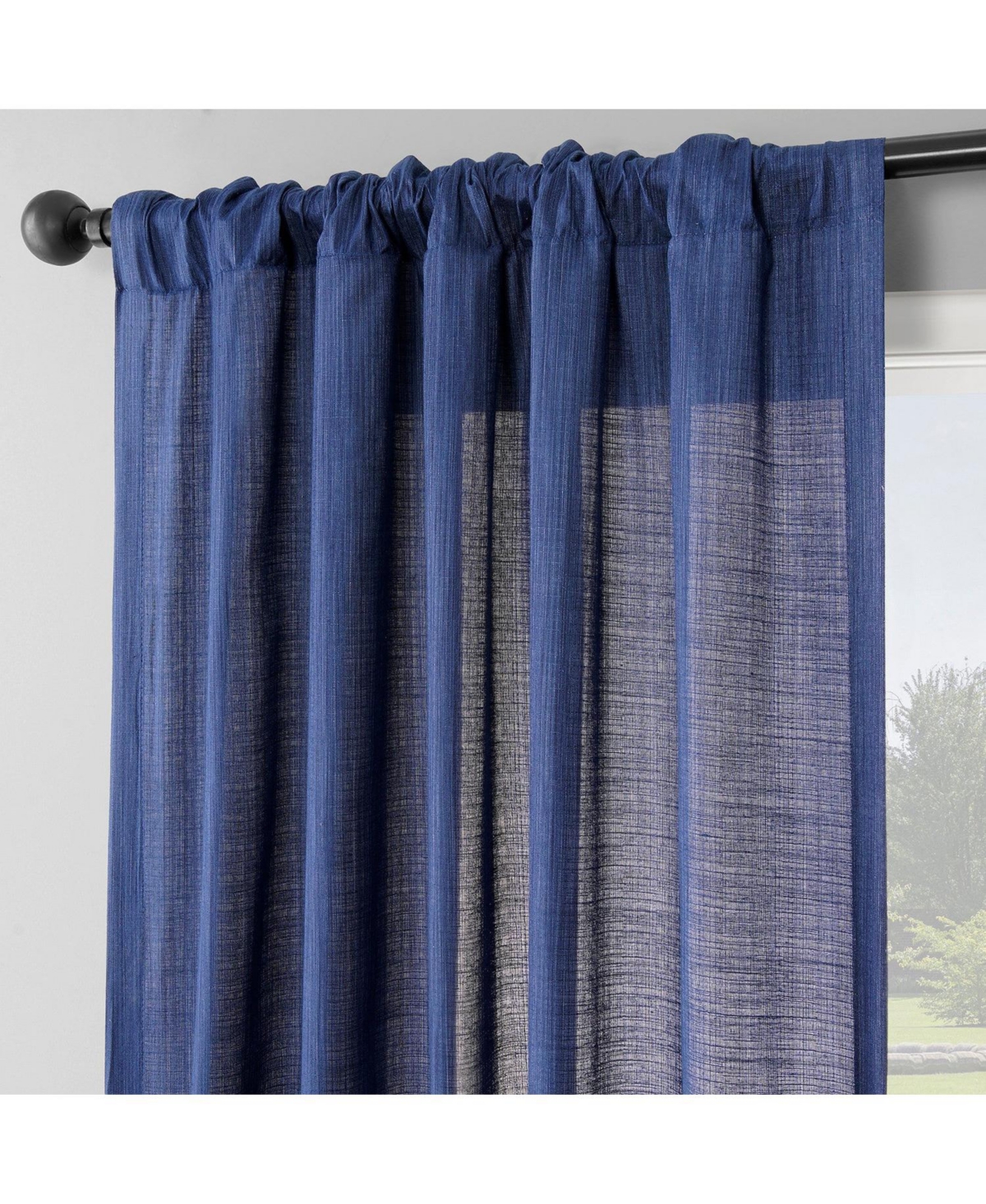 Half Price Drapes Tan Rustic Weave Sheer Linen Curtains (2 Panels) Rod Pocket Window Curtains And Drapes, 50 W X 96 L