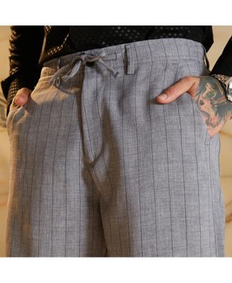 Men's Coin Grey Pinstriped Chino Trousers