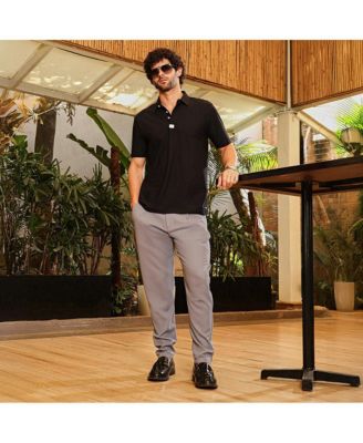 Men's Onyx Black Seamless Cuboid Polo T-Shirt