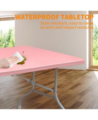 8ft Pink Folding Table - Portable & Durable