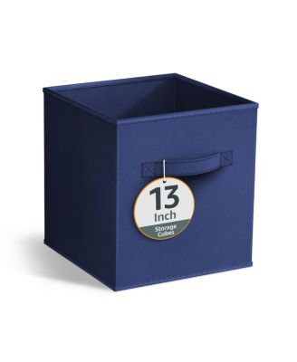 13 Inch Foldable Fabric Storage Cube Bin with Handles- for Organizing Home, Shelves, Nursery, Playroom, Closet and More
