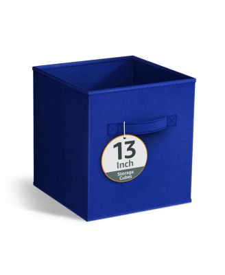 13 Inch Foldable Fabric Storage Cube Bin with Handles- for Organizing Home, Shelves, Nursery, Playroom, Closet and More