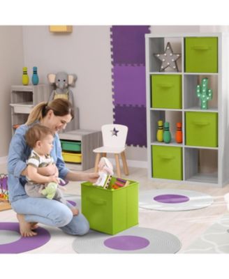 11 Inch Foldable Fabric Storage Cube Bin with Handles - for Organizing Pantry, Closet, Nursery, Playroom, and More