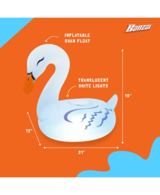 Lumi Bright Party Swans Inflatable White Pool Lantern Lights, (2 Pack)