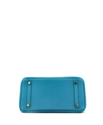 Pre-Owned Hermes Birkin 30 Handbag Blue Togo with Gold Hardware