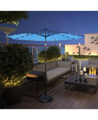 10 Feet Outdoor Patio Umbrella with Bright Solar LED Lights