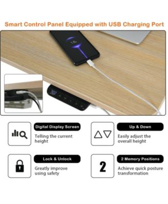 48-Inch Electric Standing Adjustable Desk with Control Panel and USB Port