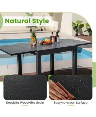 31.5 inches-63 inches Adjustable Patio Expandable Dining Table for 4-6 Person