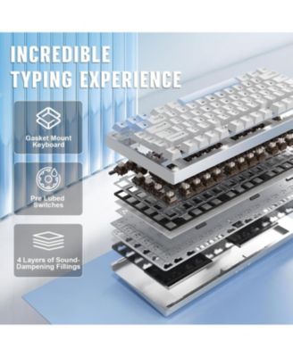 AL75 PRO 75% Wireless Mechanical Gaming Keyboard,Full Aluminum CNC,BT/2.4G/Wired,PBT Keycaps,Gasket Mounted Hot Swap,Custom RGB Backlight, Programmable for Mac/Win(Cocoa Cream V2 Linear)