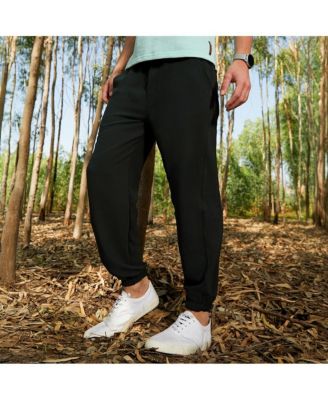 Мужские однотонные брюки с поясом цвета обсидиана Campus Sutra черного цвета