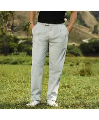 Мужские брюки Campus Sutra облачно-серого цвета с прожилками, сшитые на заказ