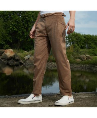 Men's Chocolate Brown Veined Tailored Trousers