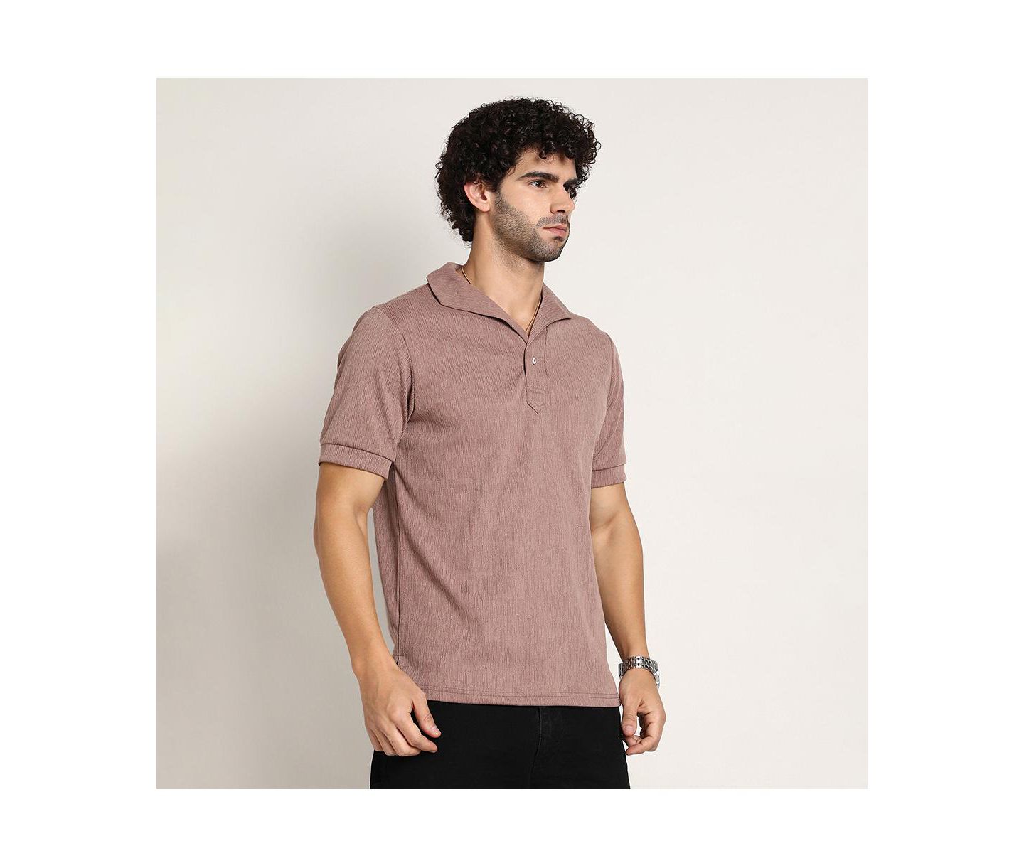 Мужская футболка Cahoot Pastel Brown Tactitle Spread-Polo, цвет: Коричневый — фото 4