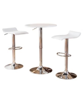 Bar Table Set with Wood & Chrome