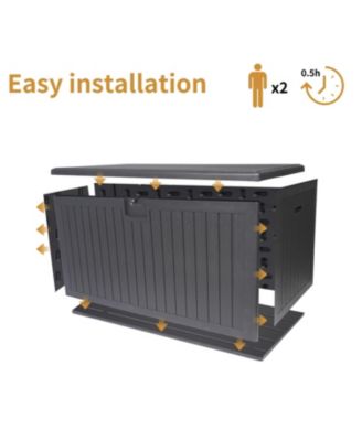 230 Gallon Resin Outdoor Deck Box - Waterproof & Lockable